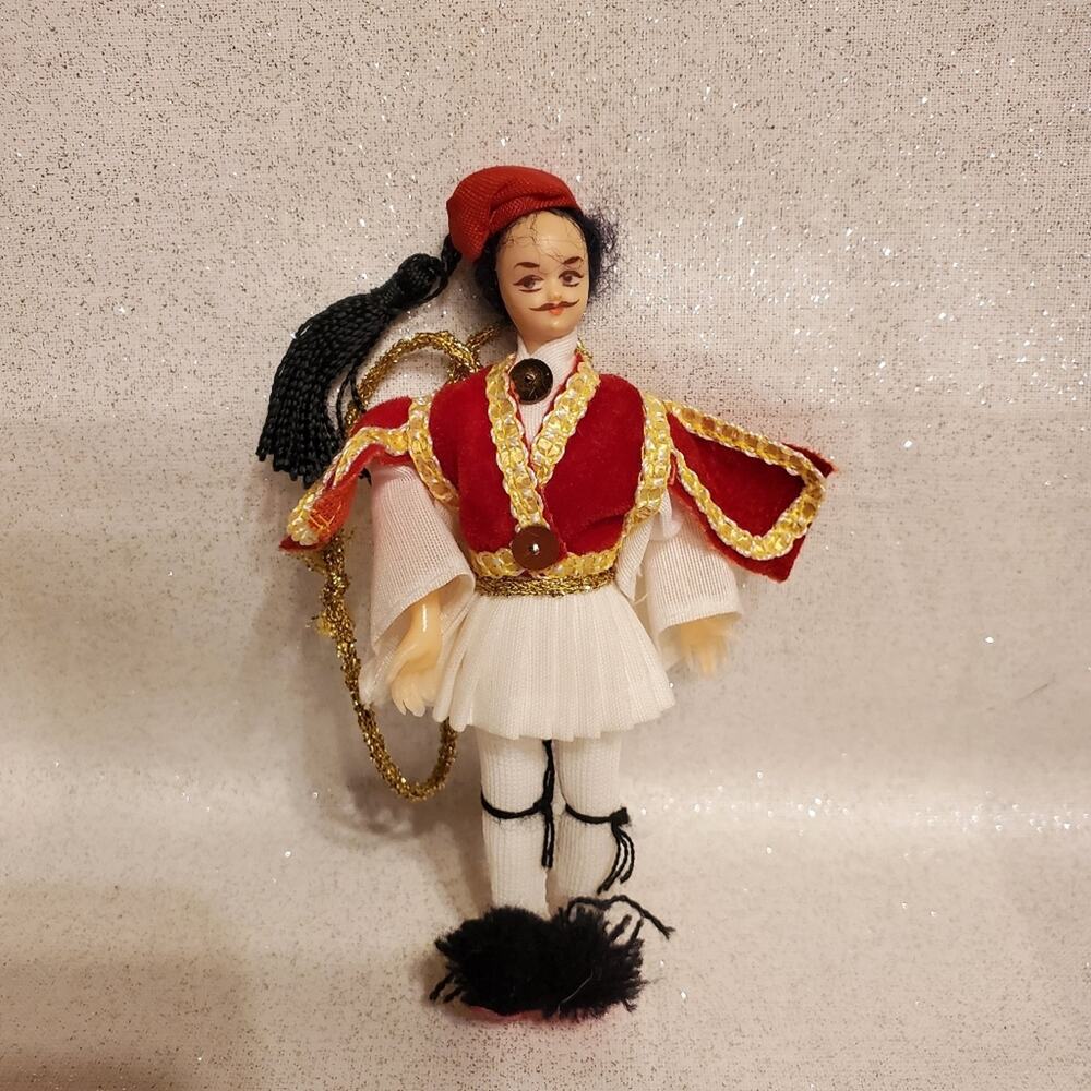 Vintage Greek Guardsmen Guard Christmas Ornament 4.5"